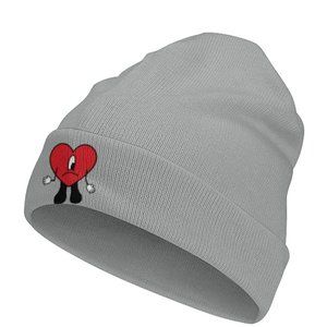 Bad Bunny Gray Beanie , Hat Winter UNISEX